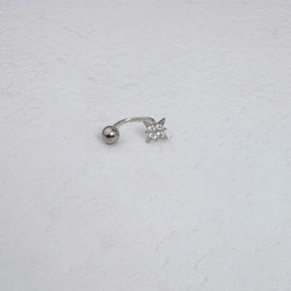 Anneau de nez en forme d'étoile en Zircon, bijoux de perçage en acier inoxydable plaqué or 14K pour femmes, accessoire de perçage corporel à usage quotidien, 1 pièce