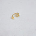Anneau de nez en forme de cœur en Zircon, bijoux de perçage en acier inoxydable plaqué or 14K pour femmes, accessoire de perçage corporel à usage quotidien, 1 pièce