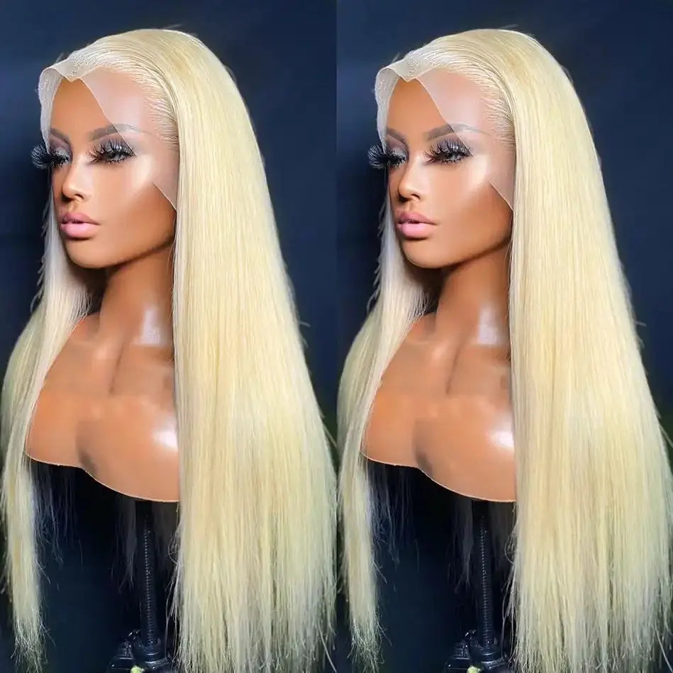 Perruque Lace Front en cheveux humains lisses 613 pré-épilée 13x4 – Perruque blonde 613 avec dentelle HD frontale – Prix de gros