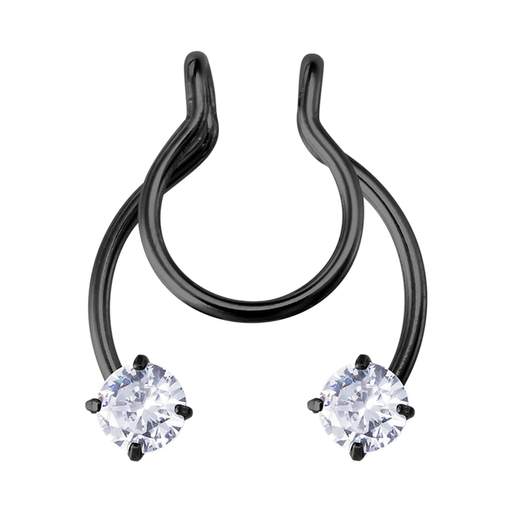 1pc Faux anneau de nez pour femmes hommes 20G acier chirurgical Faux Piercing bijoux faux Piercing cerceau lèvre Septum nez anneaux bijoux de corps