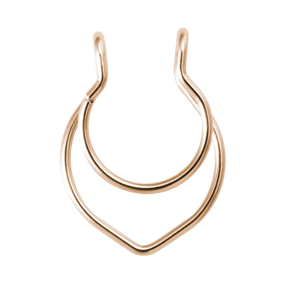 1pc Faux anneau de nez pour femmes hommes 20G acier chirurgical Faux Piercing bijoux faux Piercing cerceau lèvre Septum nez anneaux bijoux de corps