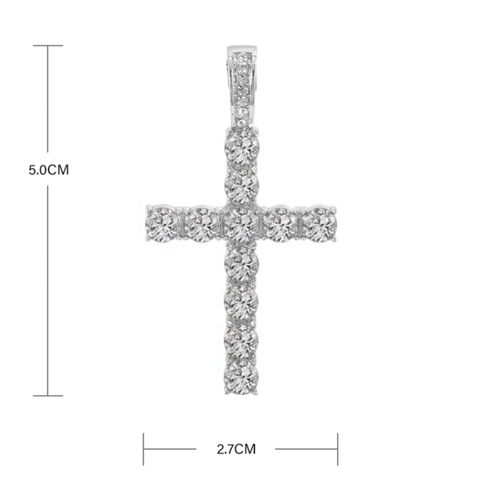 Collier pendentif croix Hip Hop pour hommes et femmes, bijoux scintillants exquis, mode chic et créative, Tennis, 4mm
