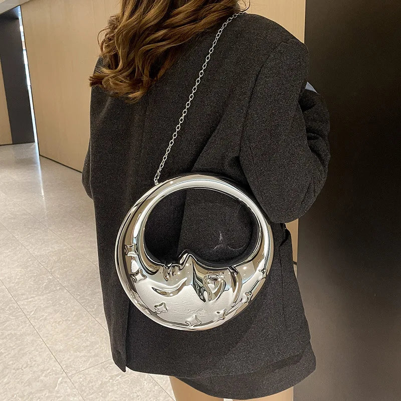 Sac à main de soirée haut de gamme en acrylique créatif avec motif sourire, multicolore et doublé, pouvant également servir de trousse de maquillage, idéal pour les mariages et les fêtes.