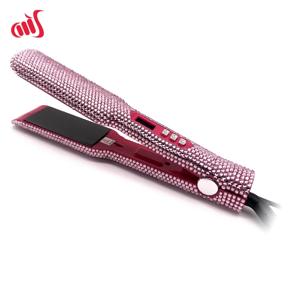 Fer à lisser Plancha Para Cabello 2 pouces fer plat avec strass professionnel titane fer à lisser chauffage 480 ℉