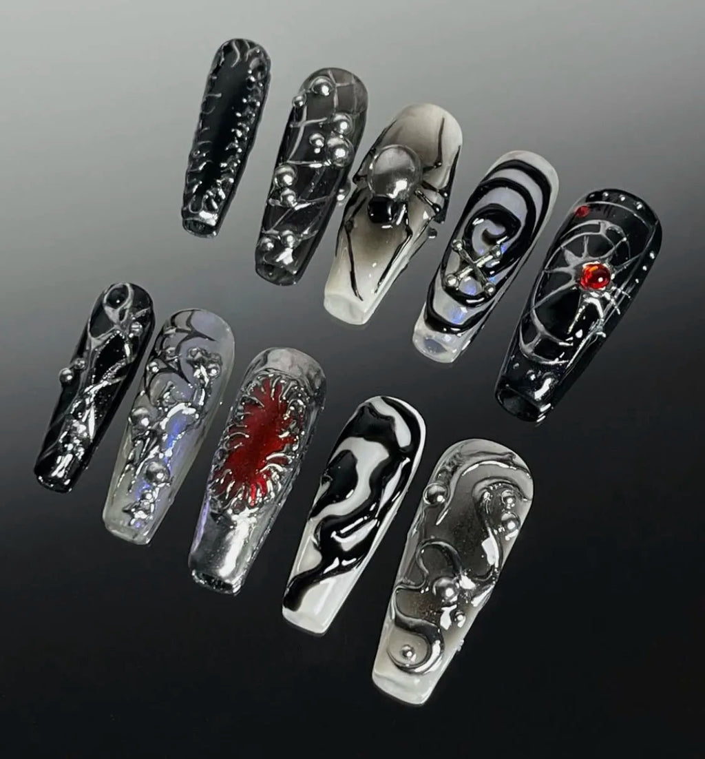 Faux ongles amande peints à la main, lot de 10 pièces, personnalisables, pour femme, Press-on tendance