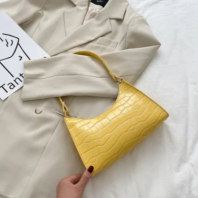 Sacs en cuir PU pour femmes, sac à main à motif d'alligator, petit sac messager sous les bras