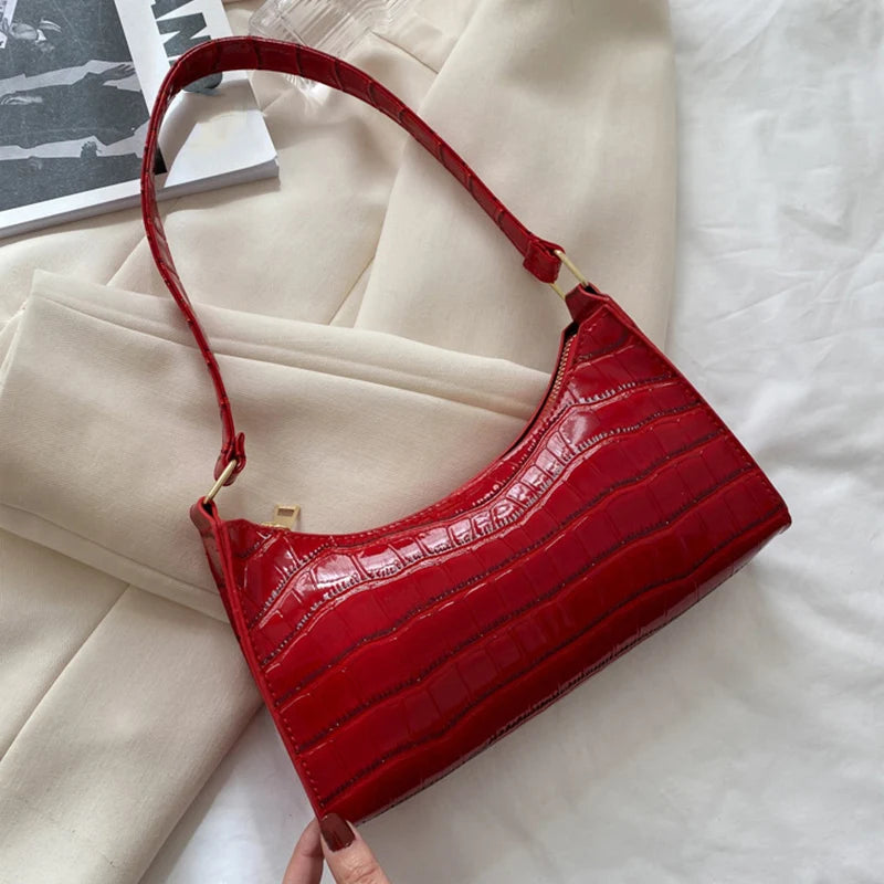 Sacs en cuir PU pour femmes, sac à main à motif d'alligator, petit sac messager sous les bras