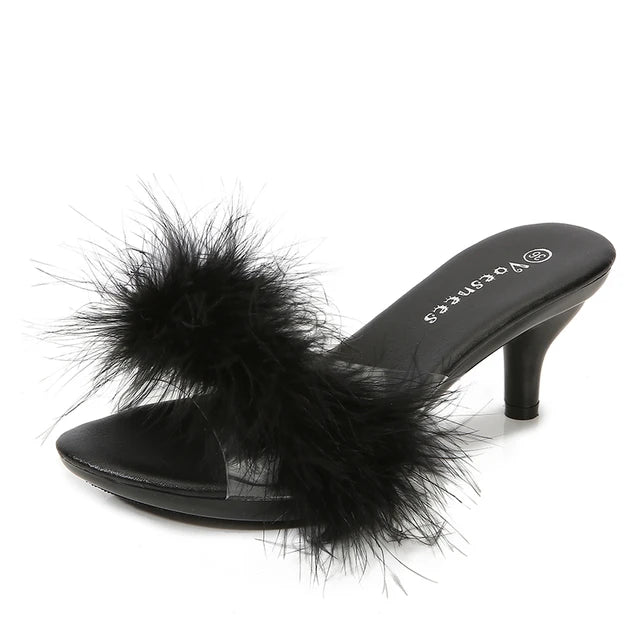 Claquettes à fleurs en relief – Sandales d’été transparentes, chaussures de plage à talons fins, chaussures à talons hauts style cristal pour défilé et soirée femme