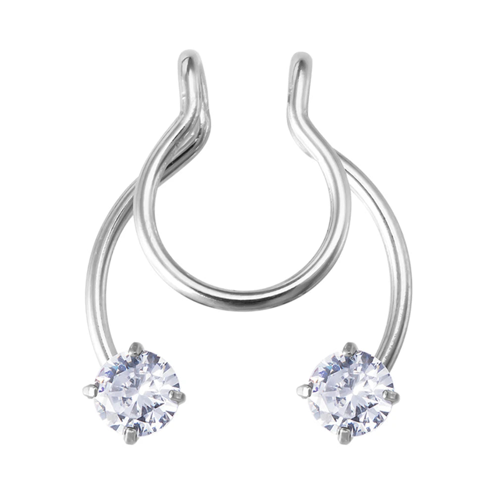1pc Faux anneau de nez pour femmes hommes 20G acier chirurgical Faux Piercing bijoux faux Piercing cerceau lèvre Septum nez anneaux bijoux de corps