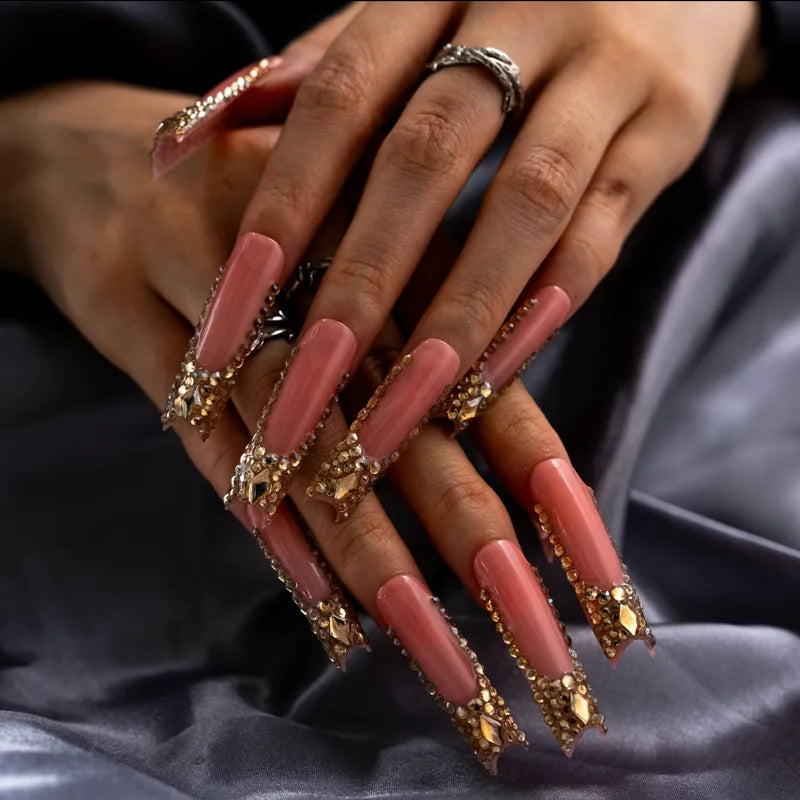 Faux ongles amande peints à la main, lot de 10 pièces, personnalisables, pour femme, Press-on tendance