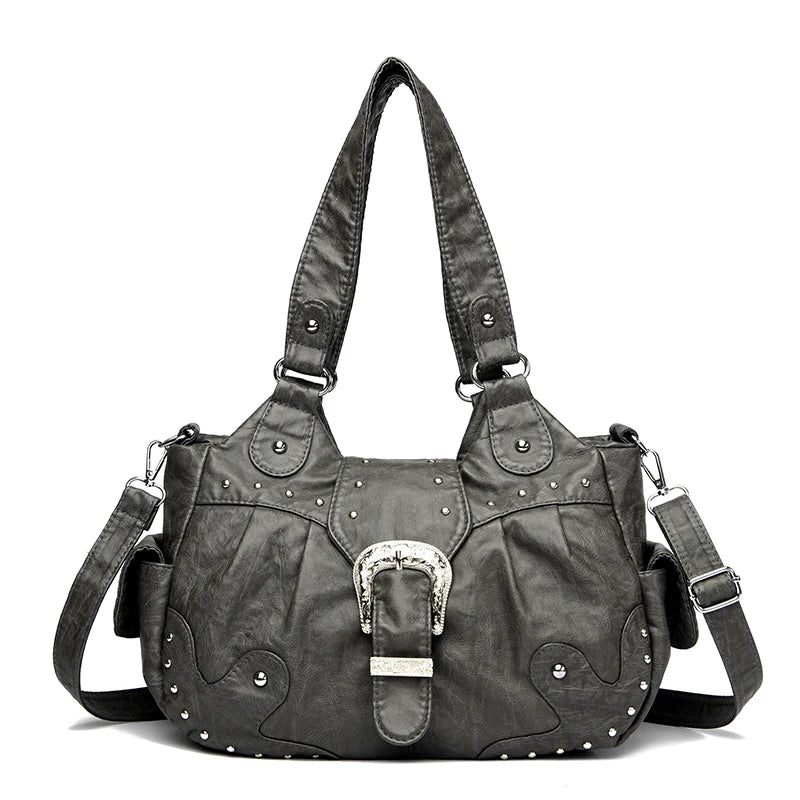 Sac à main rétro tendance avec fermeture éclair, imperméable, grande capacité, au style haut de gamme et luxueux. Sac bandoulière polyvalent et léger pour femme