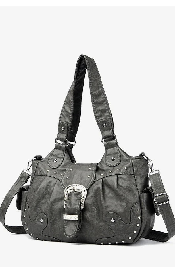 Sac à main rétro tendance avec fermeture éclair, imperméable, grande capacité, au style haut de gamme et luxueux. Sac bandoulière polyvalent et léger pour femme