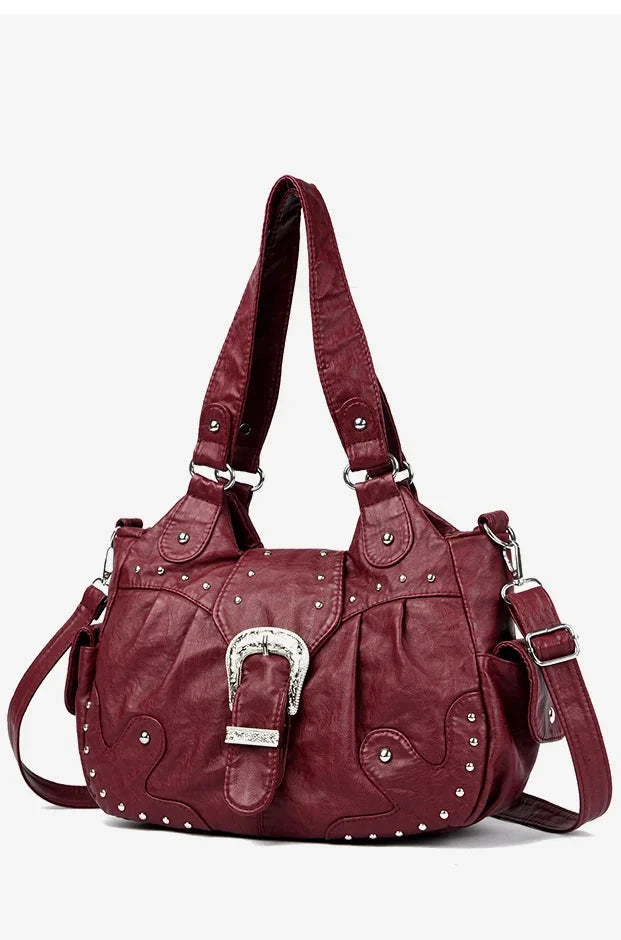 Sac à main rétro tendance avec fermeture éclair, imperméable, grande capacité, au style haut de gamme et luxueux. Sac bandoulière polyvalent et léger pour femme
