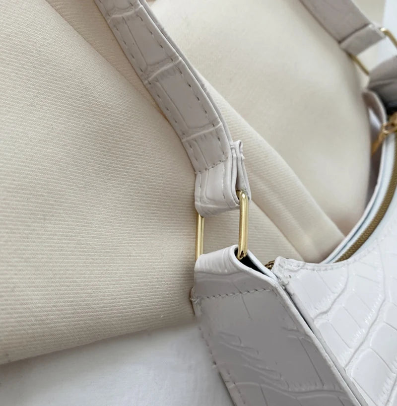 Sacs en cuir PU pour femmes, sac à main à motif d'alligator, petit sac messager sous les bras