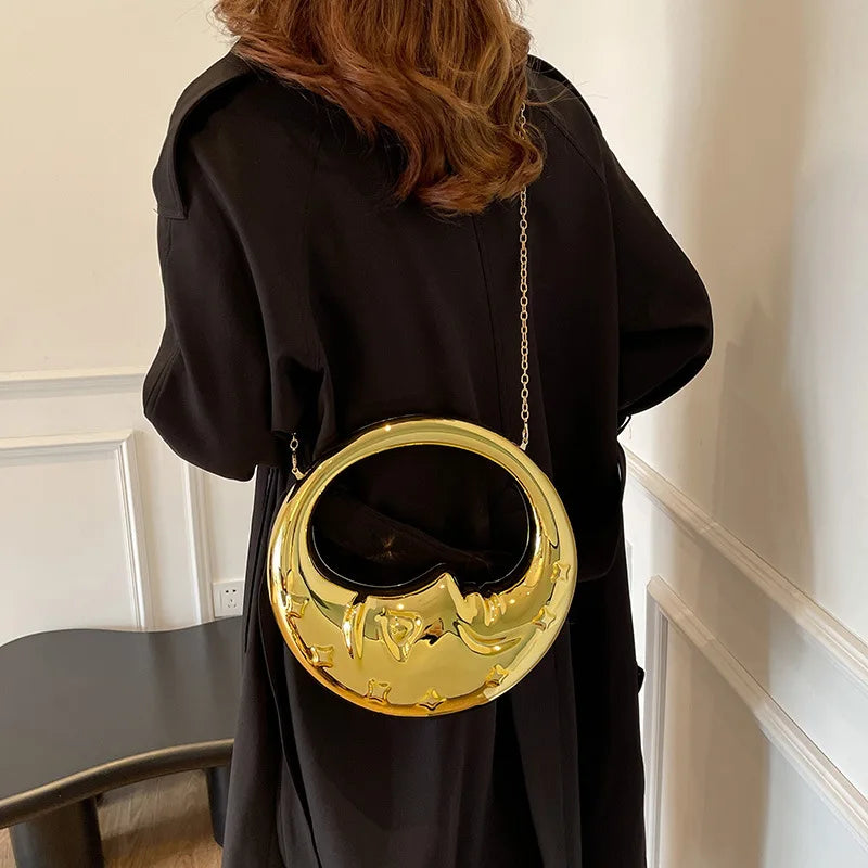 Sac à main de soirée haut de gamme en acrylique créatif avec motif sourire, multicolore et doublé, pouvant également servir de trousse de maquillage, idéal pour les mariages et les fêtes.
