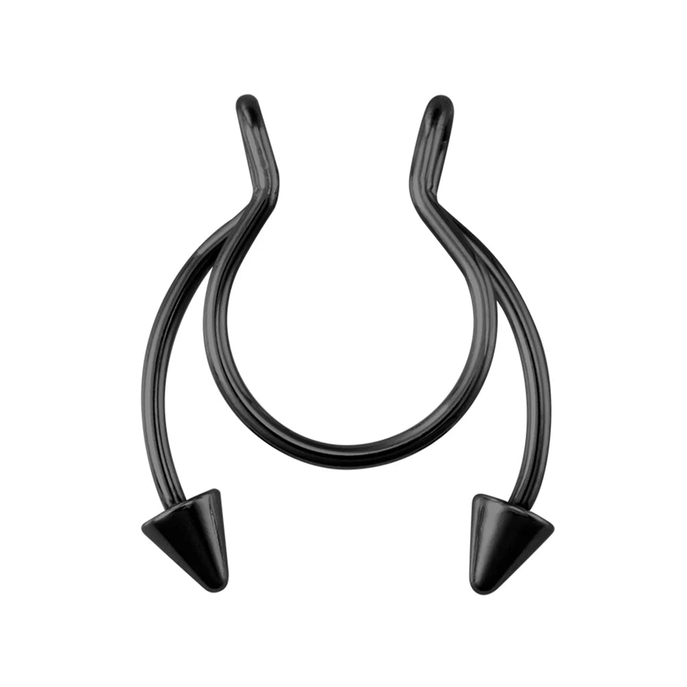 1pc Faux anneau de nez pour femmes hommes 20G acier chirurgical Faux Piercing bijoux faux Piercing cerceau lèvre Septum nez anneaux bijoux de corps