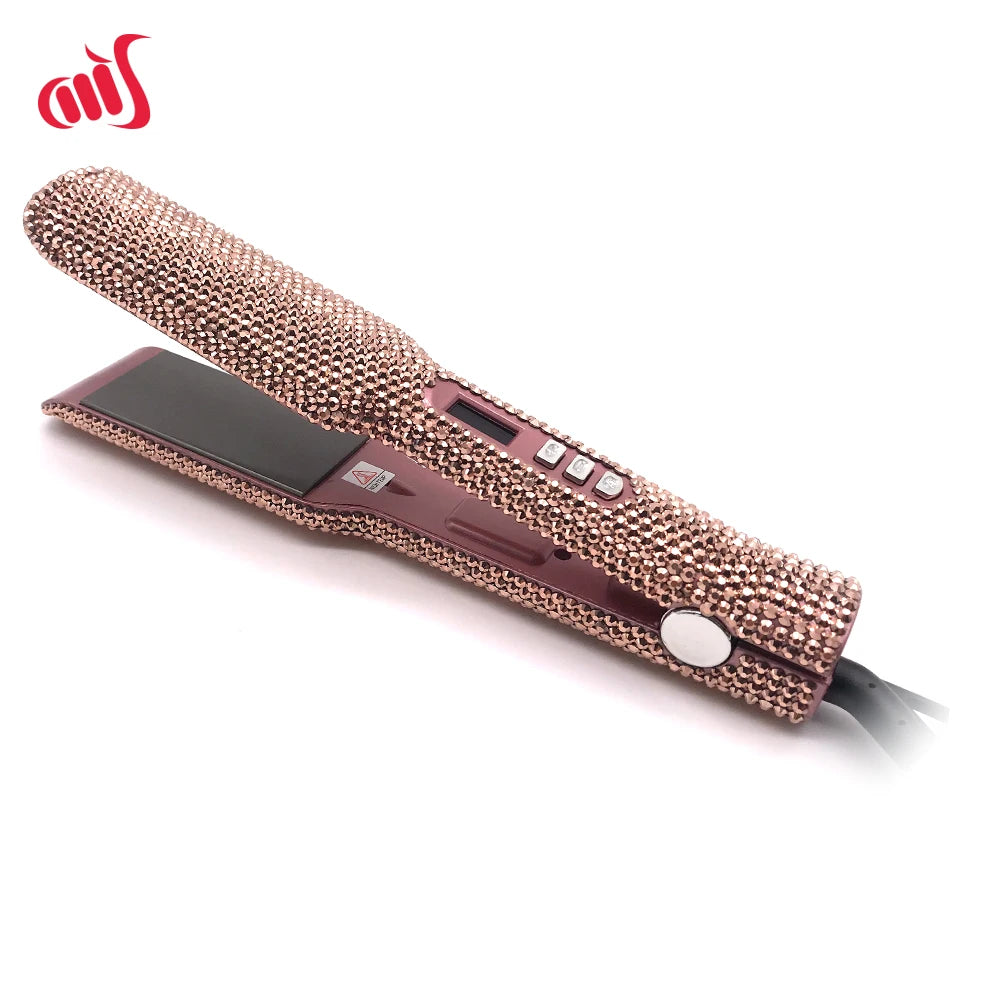 Fer à lisser Plancha Para Cabello 2 pouces fer plat avec strass professionnel titane fer à lisser chauffage 480 ℉