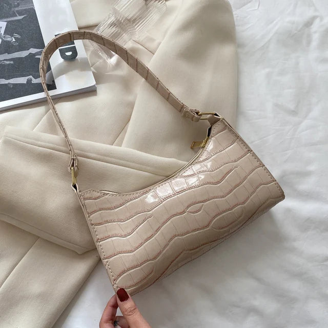 Sacs en cuir PU pour femmes, sac à main à motif d'alligator, petit sac messager sous les bras
