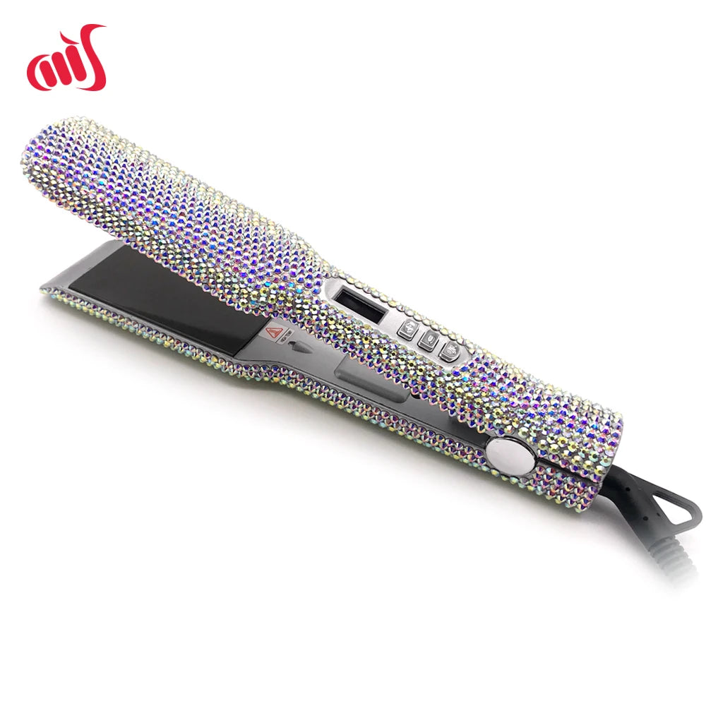 Fer à lisser Plancha Para Cabello 2 pouces fer plat avec strass professionnel titane fer à lisser chauffage 480 ℉