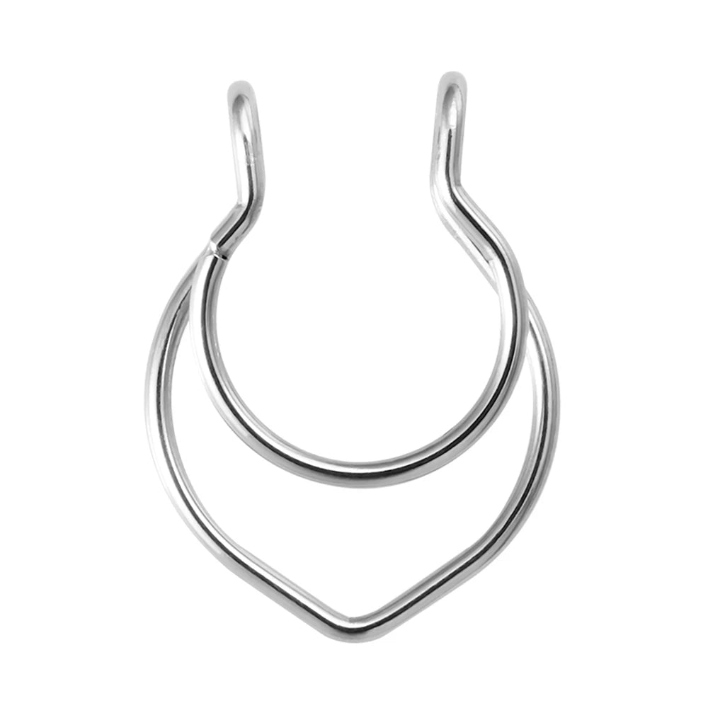 1pc Faux anneau de nez pour femmes hommes 20G acier chirurgical Faux Piercing bijoux faux Piercing cerceau lèvre Septum nez anneaux bijoux de corps