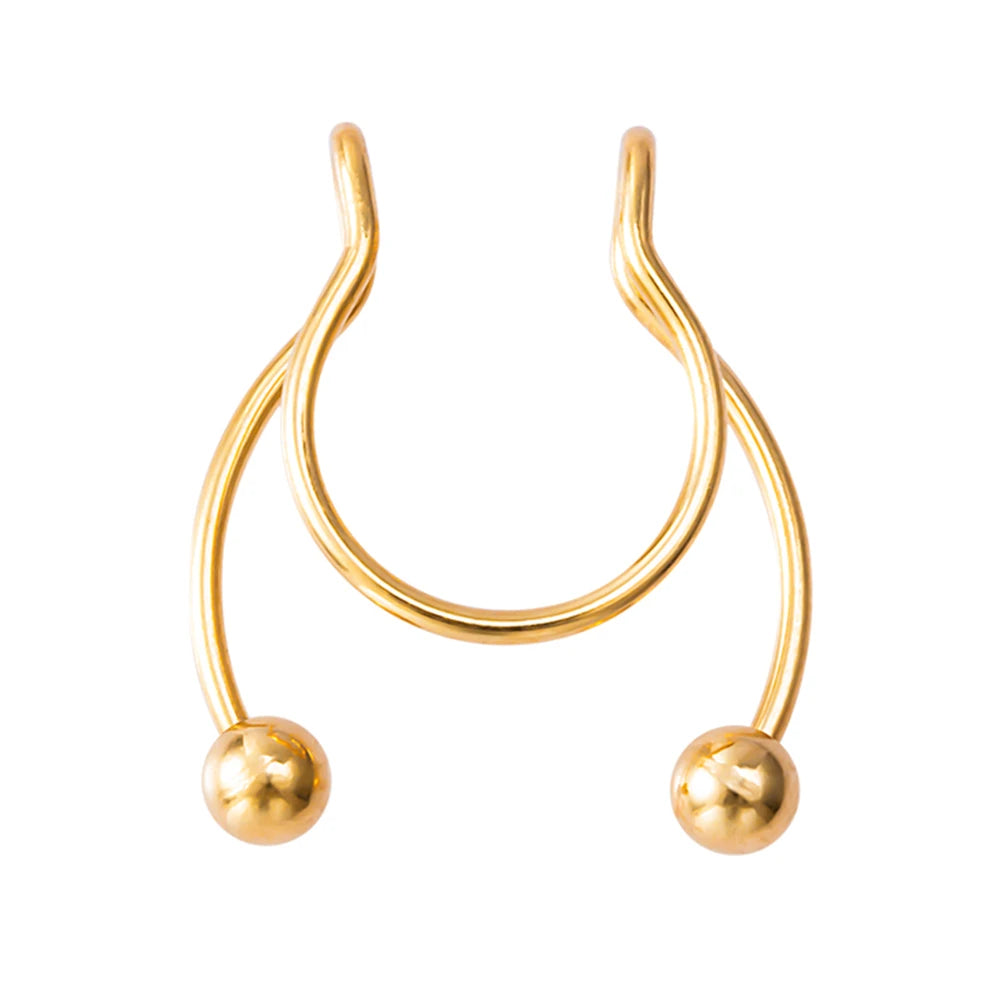1pc Faux anneau de nez pour femmes hommes 20G acier chirurgical Faux Piercing bijoux faux Piercing cerceau lèvre Septum nez anneaux bijoux de corps