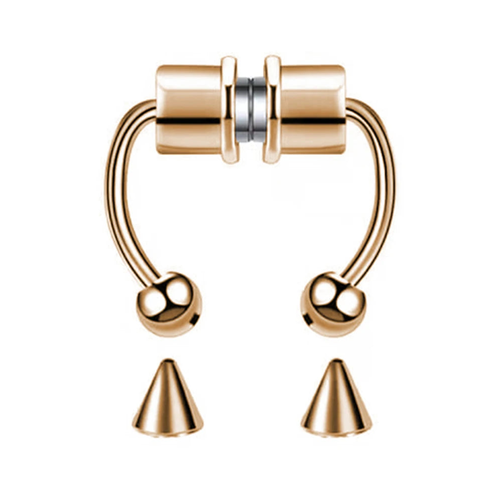 1pc Faux anneau de nez pour femmes hommes 20G acier chirurgical Faux Piercing bijoux faux Piercing cerceau lèvre Septum nez anneaux bijoux de corps