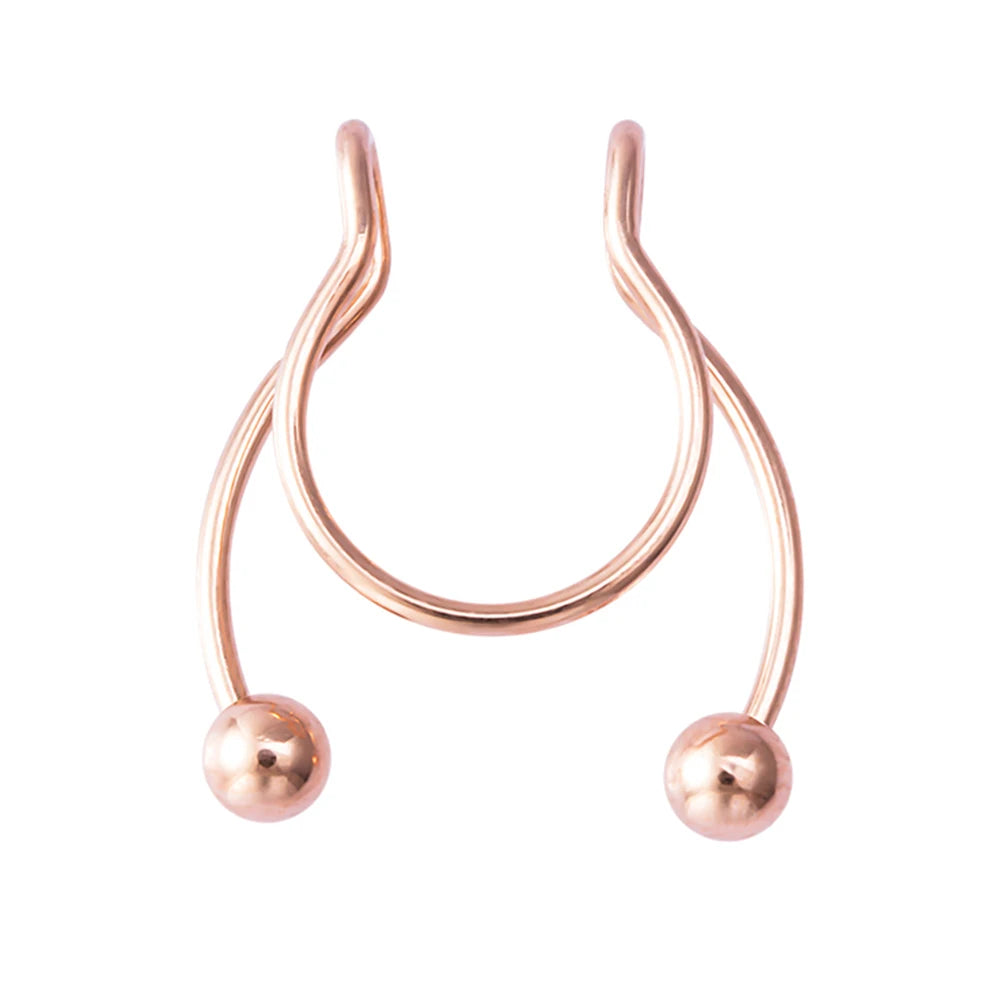 1pc Faux anneau de nez pour femmes hommes 20G acier chirurgical Faux Piercing bijoux faux Piercing cerceau lèvre Septum nez anneaux bijoux de corps