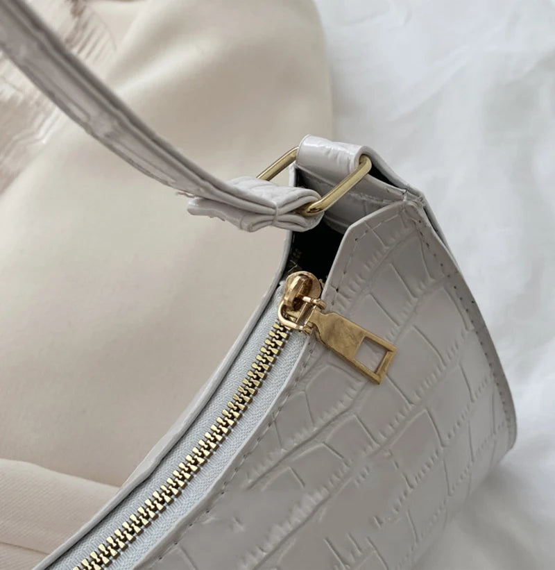 Sacs en cuir PU pour femmes, sac à main à motif d'alligator, petit sac messager sous les bras