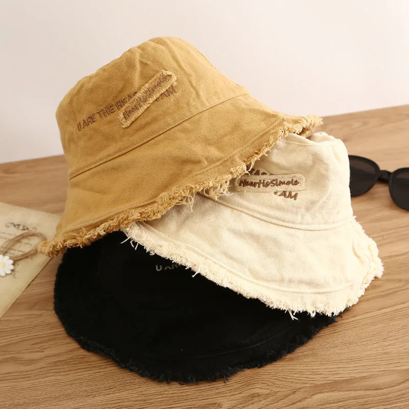Chapeaux seau en coton pour femmes, chapeau de protection solaire pour l'été et l'automne, casquette de pêcheur pour l'extérieur et la plage