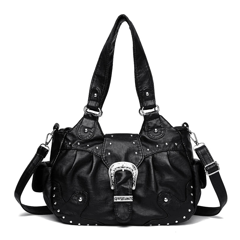 Sac à main rétro tendance avec fermeture éclair, imperméable, grande capacité, au style haut de gamme et luxueux. Sac bandoulière polyvalent et léger pour femme