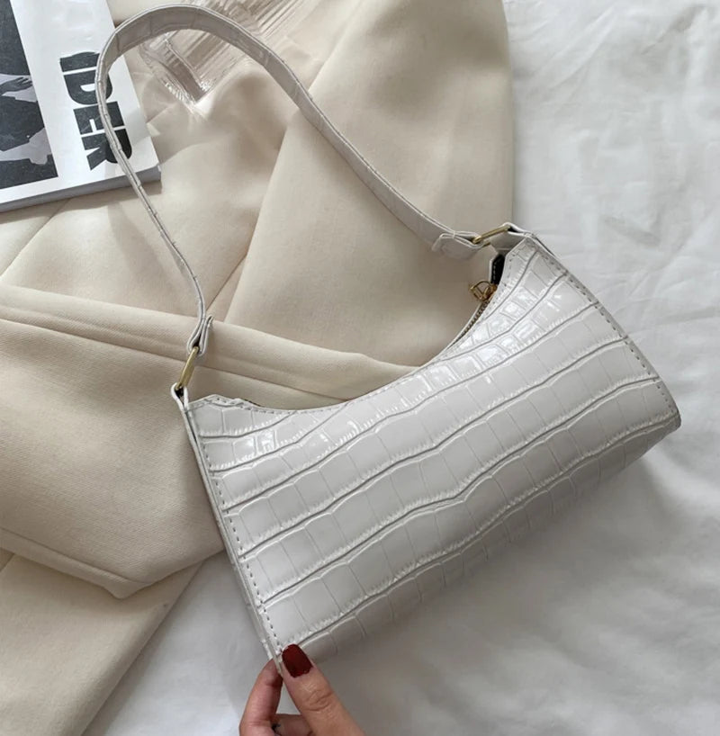 Sacs en cuir PU pour femmes, sac à main à motif d'alligator, petit sac messager sous les bras