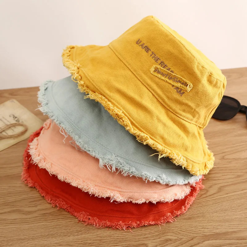 Chapeaux seau en coton pour femmes, chapeau de protection solaire pour l'été et l'automne, casquette de pêcheur pour l'extérieur et la plage