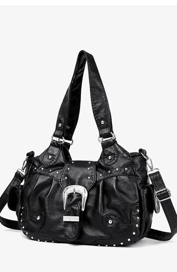 Sac à main rétro tendance avec fermeture éclair, imperméable, grande capacité, au style haut de gamme et luxueux. Sac bandoulière polyvalent et léger pour femme