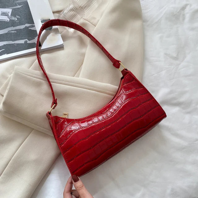 Sacs en cuir PU pour femmes, sac à main à motif d'alligator, petit sac messager sous les bras
