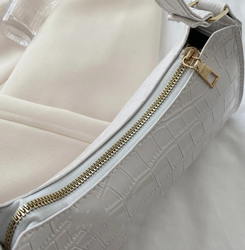 Sacs en cuir PU pour femmes, sac à main à motif d'alligator, petit sac messager sous les bras