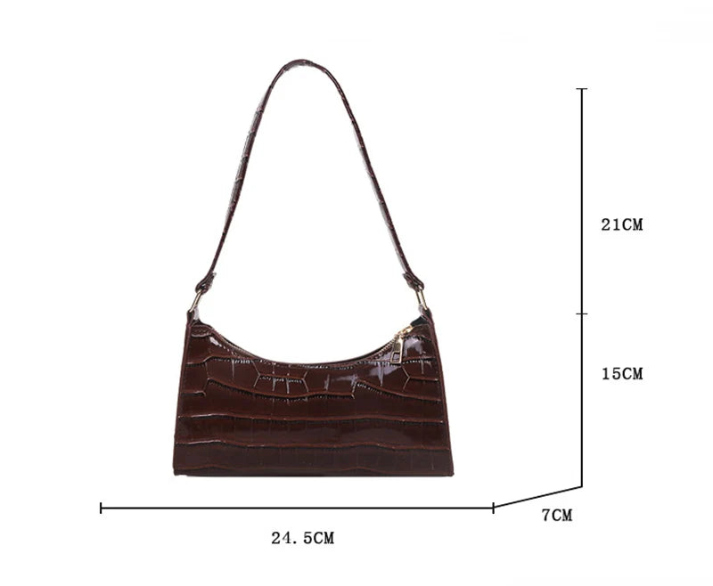 Sacs en cuir PU pour femmes, sac à main à motif d'alligator, petit sac messager sous les bras