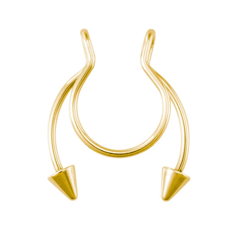 1pc Faux anneau de nez pour femmes hommes 20G acier chirurgical Faux Piercing bijoux faux Piercing cerceau lèvre Septum nez anneaux bijoux de corps