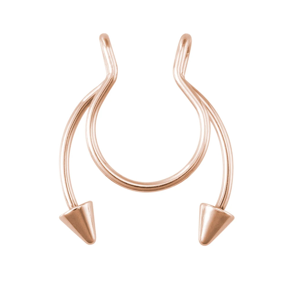1pc Faux anneau de nez pour femmes hommes 20G acier chirurgical Faux Piercing bijoux faux Piercing cerceau lèvre Septum nez anneaux bijoux de corps