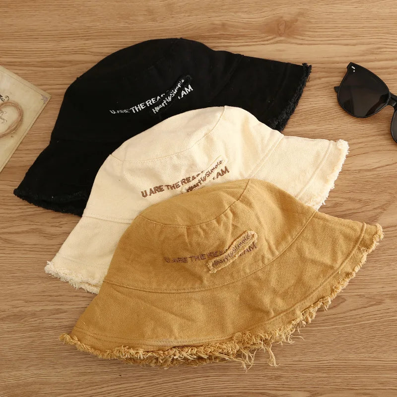 Chapeaux seau en coton pour femmes, chapeau de protection solaire pour l'été et l'automne, casquette de pêcheur pour l'extérieur et la plage