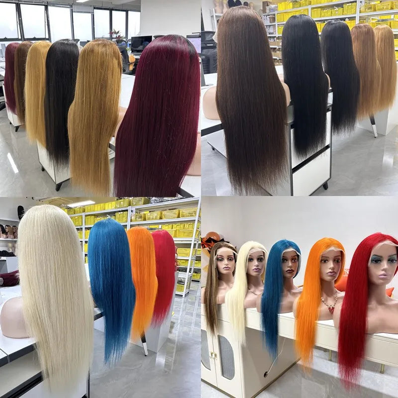 Perruque Lace Front en cheveux humains lisses 613 pré-épilée 13x4 – Perruque blonde 613 avec dentelle HD frontale – Prix de gros
