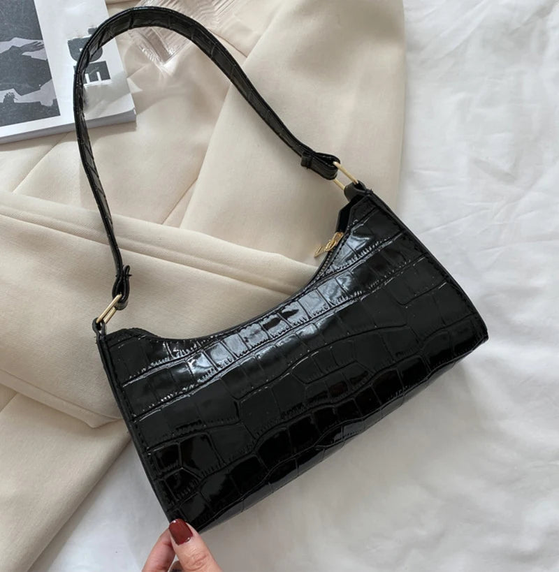 Sacs en cuir PU pour femmes, sac à main à motif d'alligator, petit sac messager sous les bras