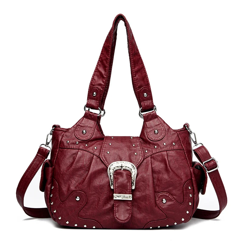 Sac à main rétro tendance avec fermeture éclair, imperméable, grande capacité, au style haut de gamme et luxueux. Sac bandoulière polyvalent et léger pour femme