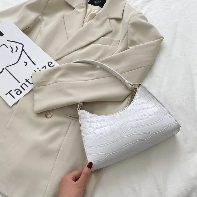 Sacs en cuir PU pour femmes, sac à main à motif d'alligator, petit sac messager sous les bras