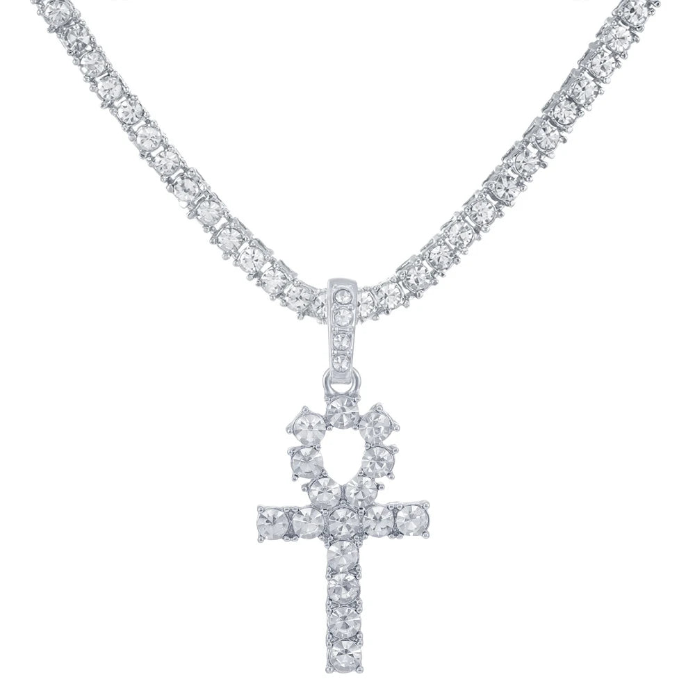 Collier pendentif croix Hip Hop pour hommes et femmes, bijoux scintillants exquis, mode chic et créative, Tennis, 4mm