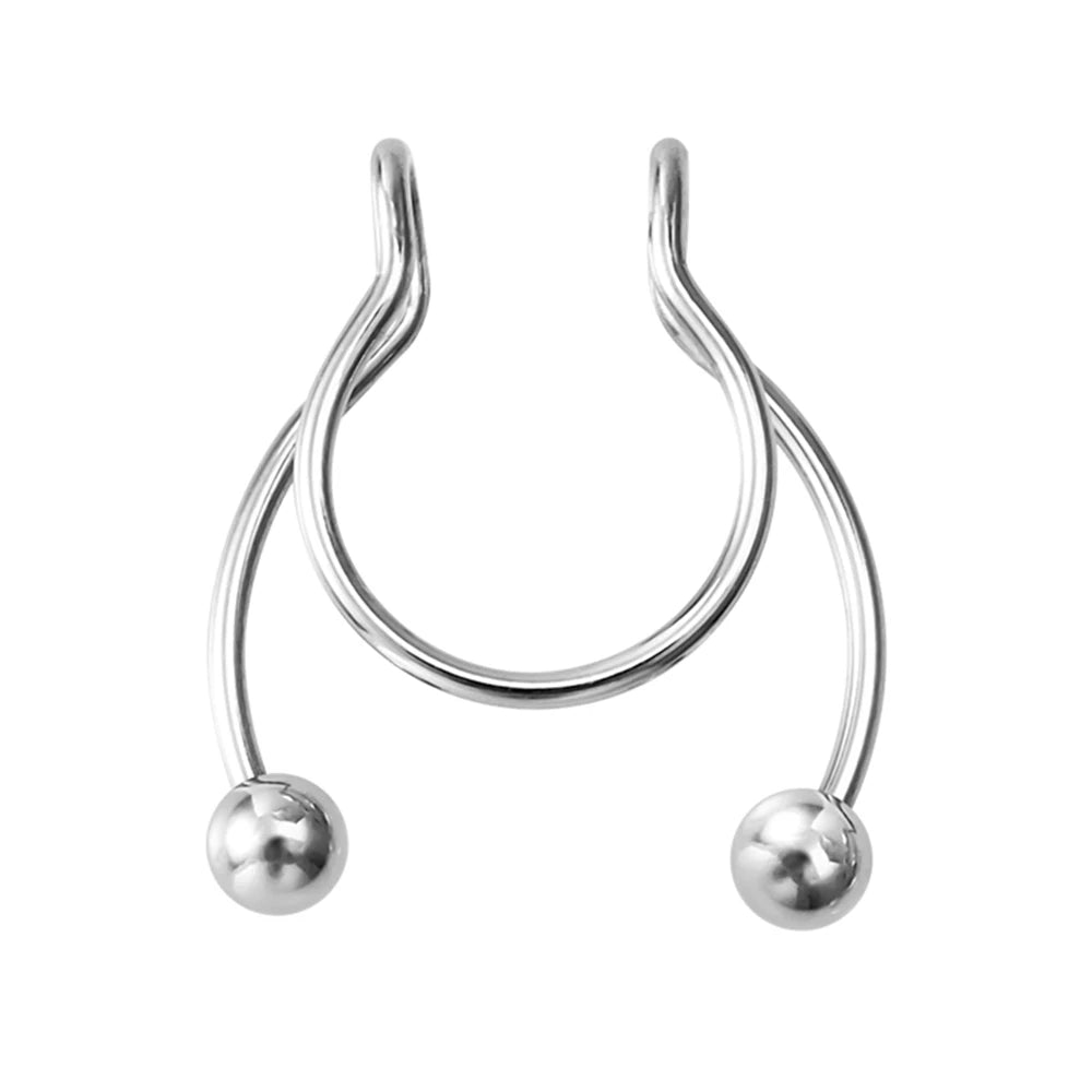 1pc Faux anneau de nez pour femmes hommes 20G acier chirurgical Faux Piercing bijoux faux Piercing cerceau lèvre Septum nez anneaux bijoux de corps