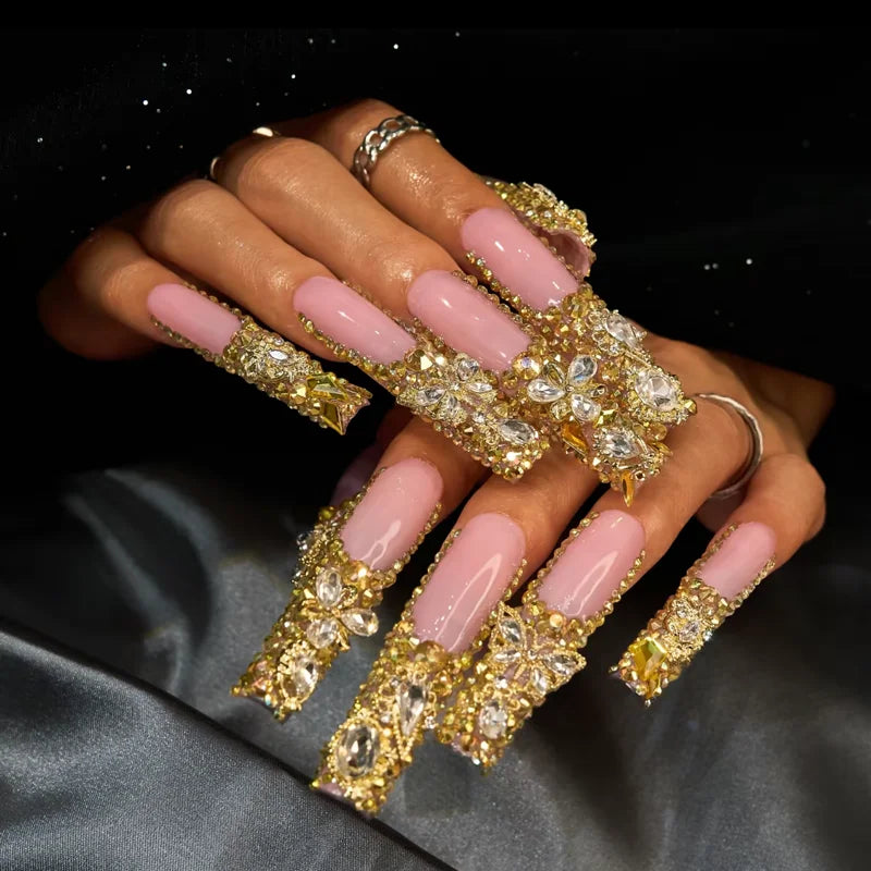 Faux ongles amande peints à la main, lot de 10 pièces, personnalisables, pour femme, Press-on tendance