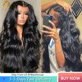 Perruque en cheveux humains Body Wave avec lace frontale HD transparente 13x6, disponible en 30 à 40 pouces. Perruque lace frontale HD 360° ou 13x4, pré-épilée avec une ligne de cheveux naturelle.
