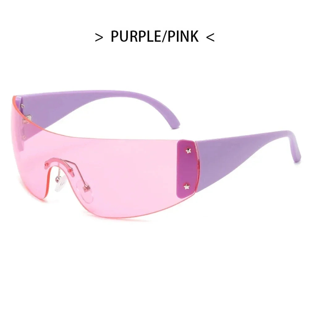 Lunettes de soleil Hip Hop irrégulières uniques pour femmes nouvelle marque rayure jambe Arc Cool lunettes de soleil hommes Vintage gothique nuances lunettes