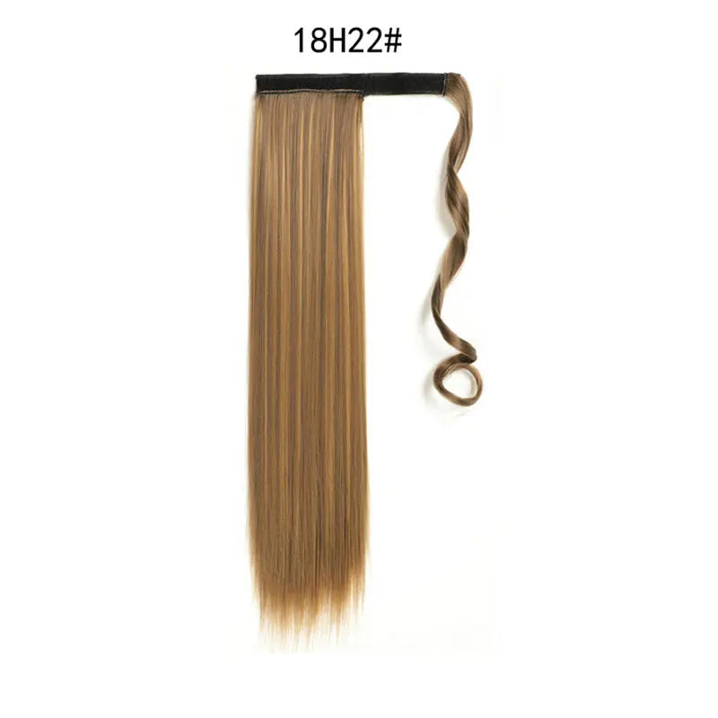 Extensions de Queue de Cheval Synthétiques pour Femme et Fille, Postiche Rond et Long