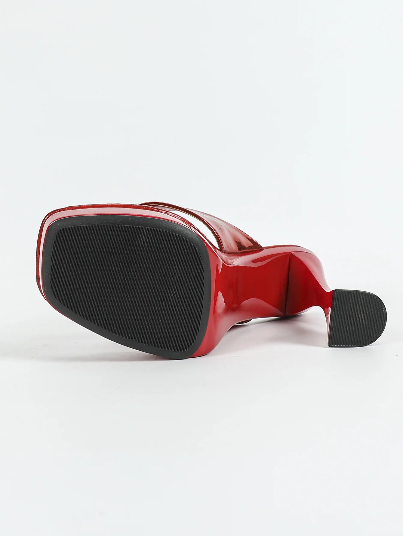 Sandales à bout carré pour femme – tongs d’été, chaussons estivaux, semelle épaisse 12 cm, mules à talons hauts avec séparateur d’orteil, chaussures noires d’extérieur pour femme